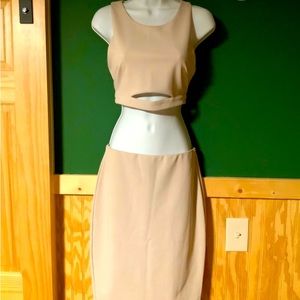 Lulus Nude Two Piece Set